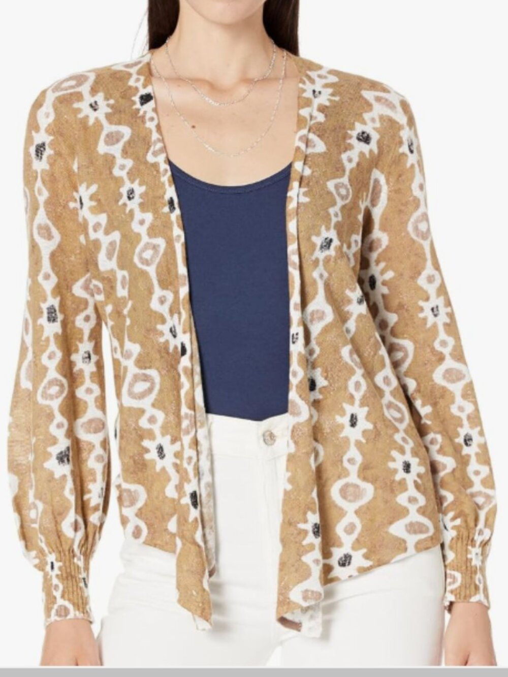 NWT Nic + Zoe Falling Jewels Linen Blend Cardigan Lightweight Sweater Size XS